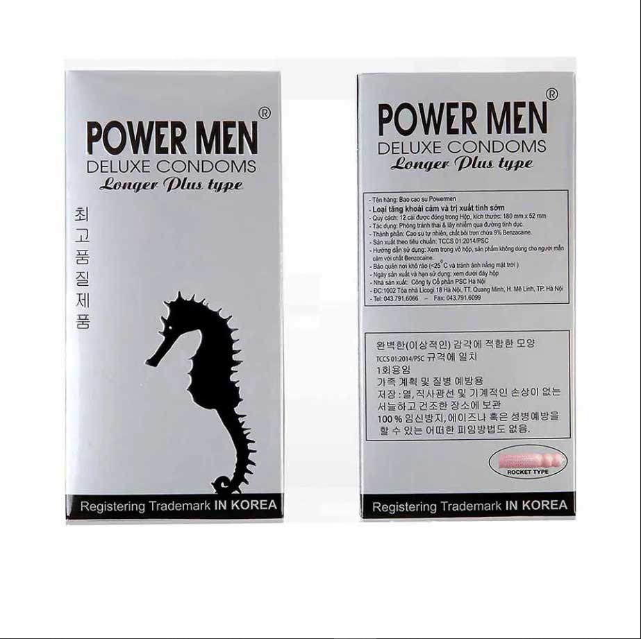 Bao Cao Su Power Men Longer Plus Cá Ngựa Bạc